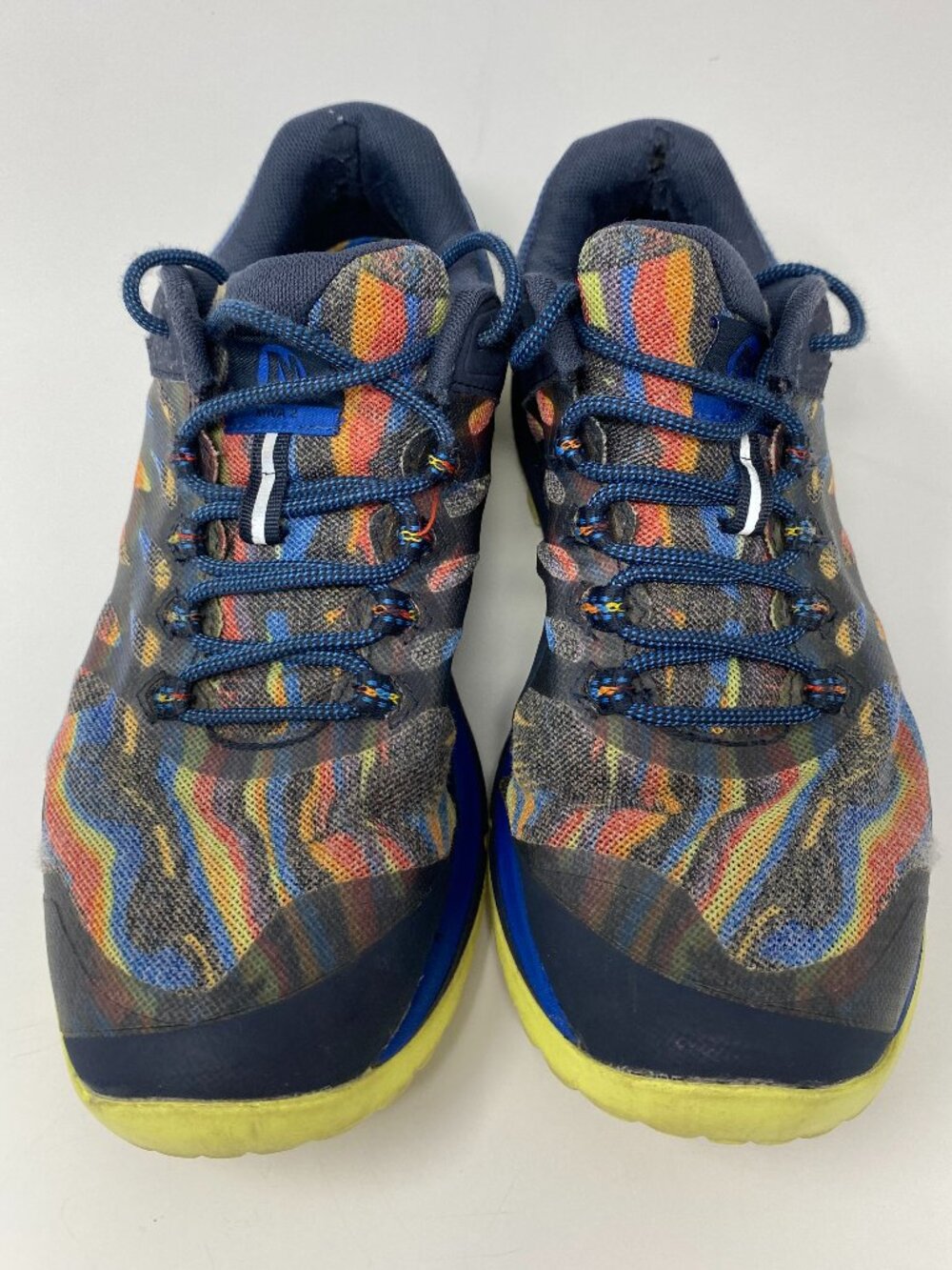 Merrell Nova 2 Rainbow Running Shoes Mens 7 Blue Orange Yellow Trail J067179